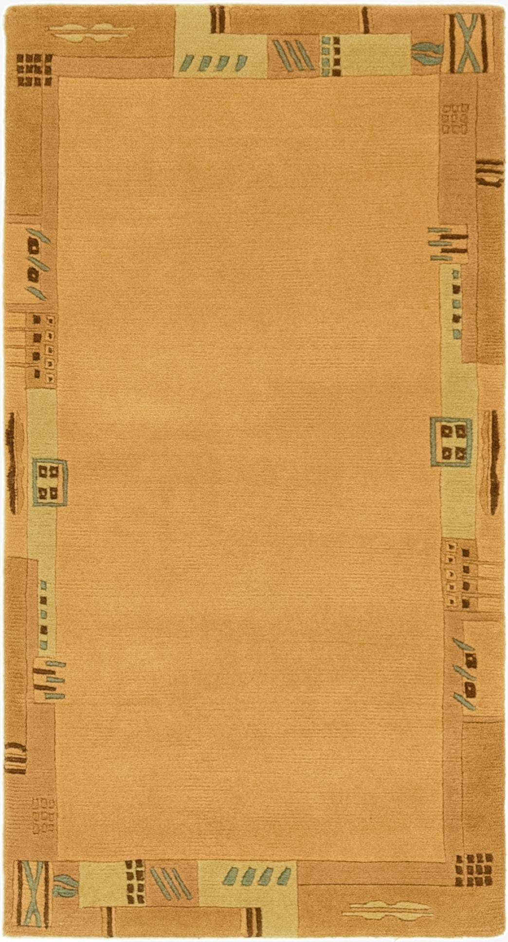  2' 5 x 4' 7  Hand Knotted Nepal Wool Runner Rug