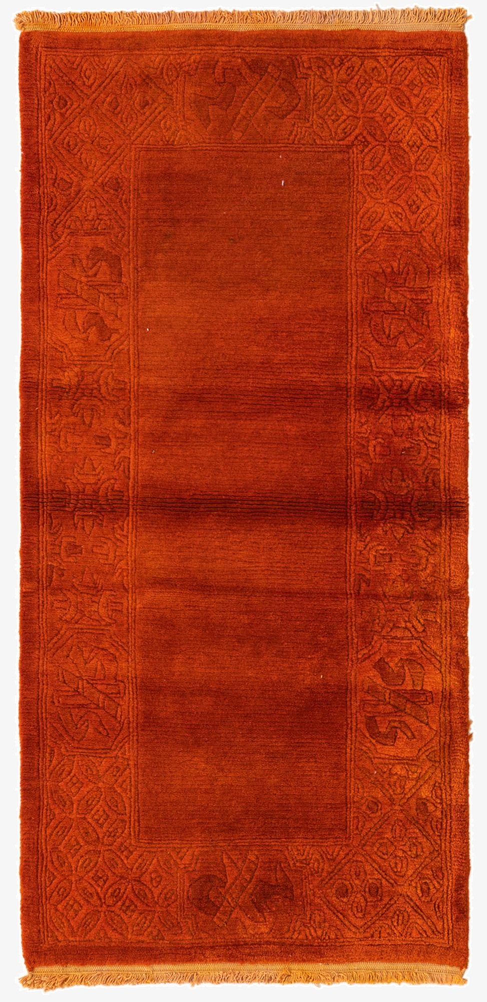  2' 4 x 4' 10  Hand Knotted Nepal Wool Runner Rug
