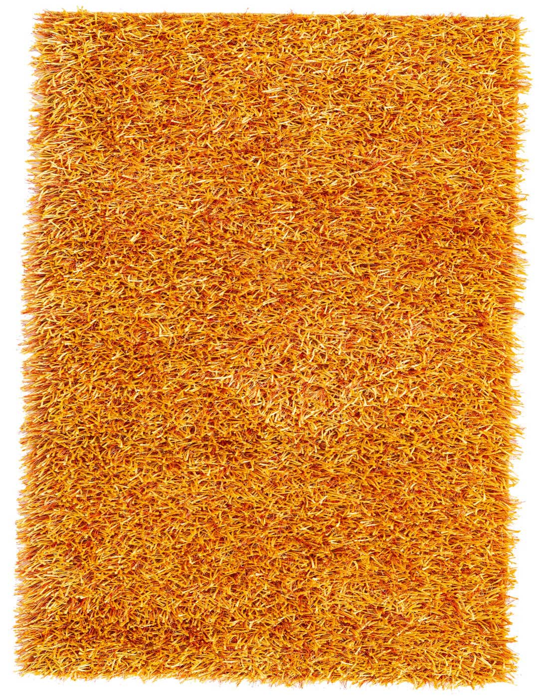 A vibrant orange 5 ft shag runner rug with a textured pile, ideal for hallways, adding a modern touch.