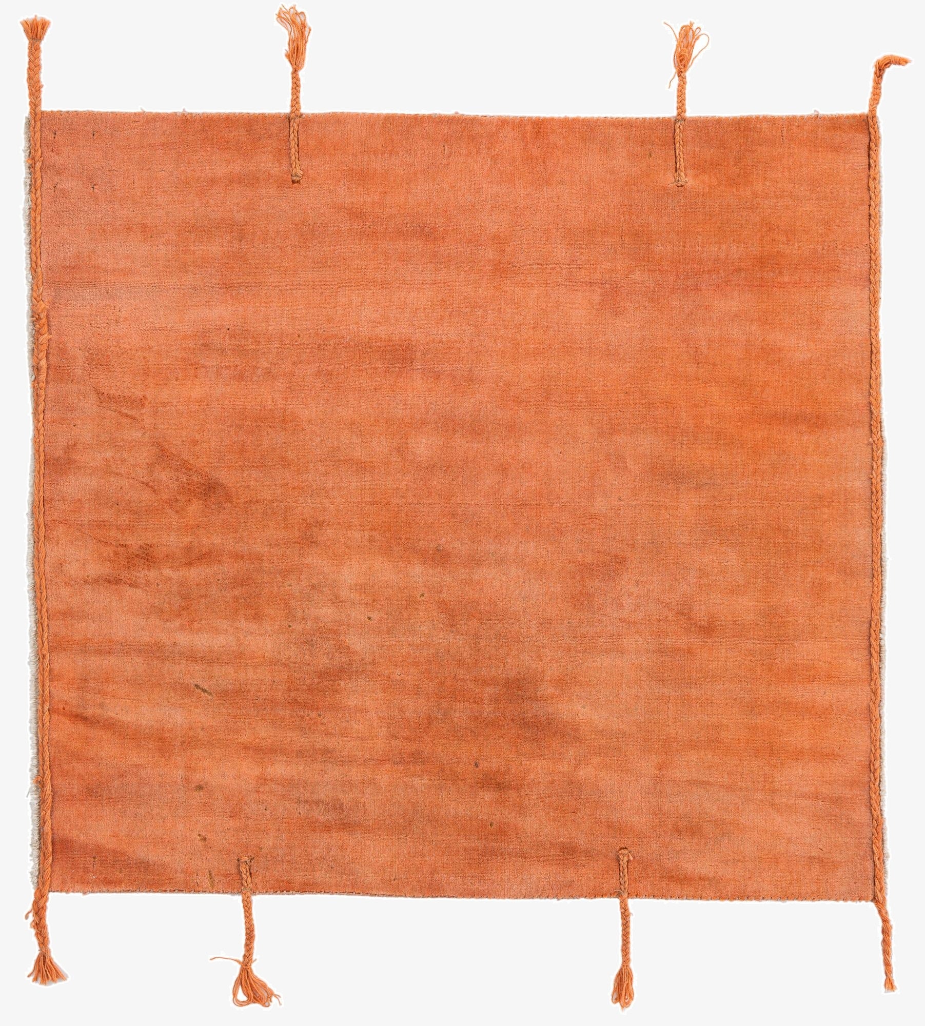  4' 3 x 4' 7  Hand Knotted Gabbeh Wool Square Rug