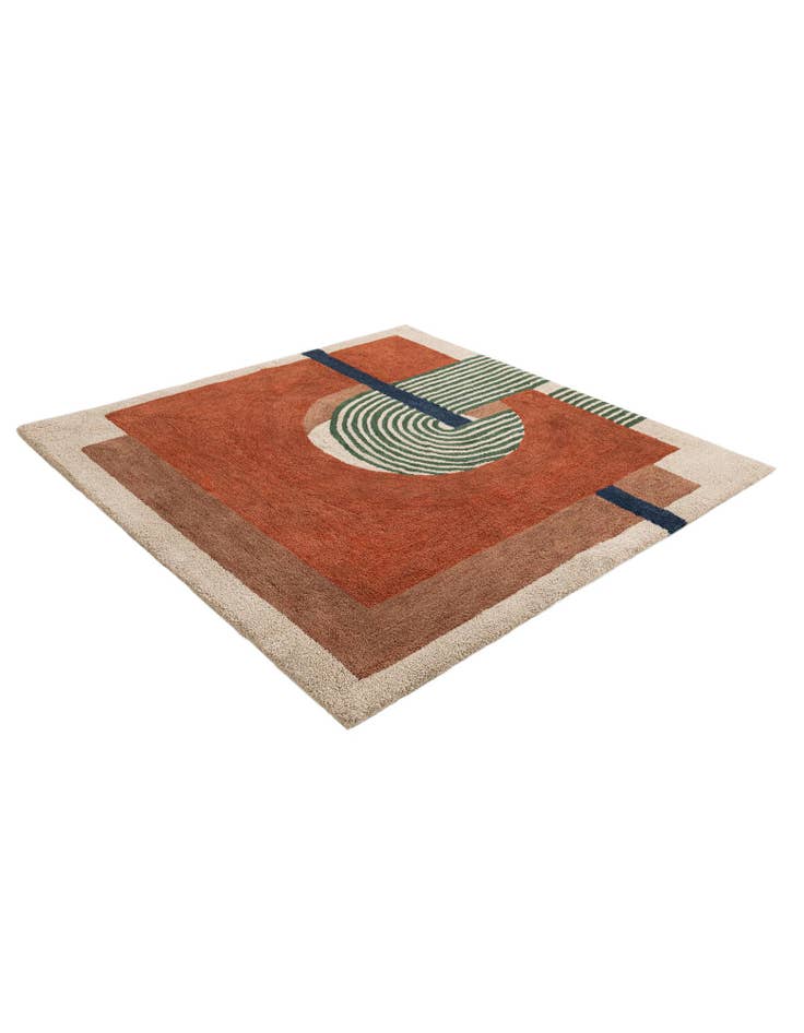 Detail image of  6' 1 x 6' 1 Handtufted Wool Square Rug