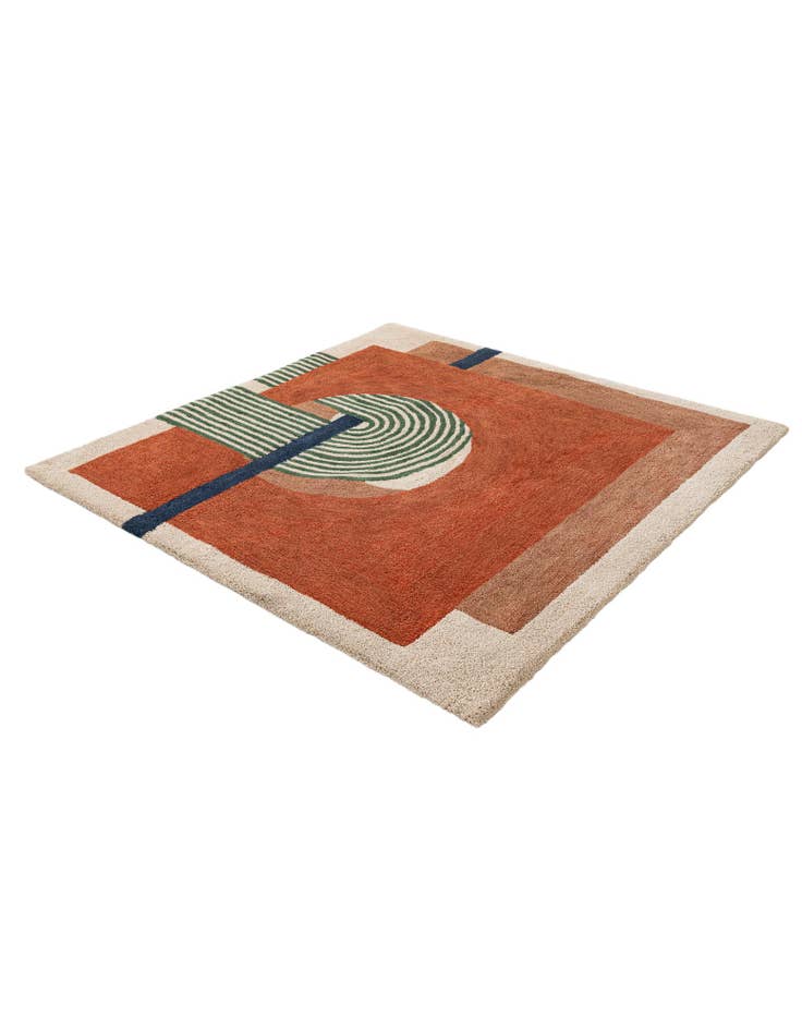 Detail image of  6' 1 x 6' 1 Handtufted Wool Square Rug