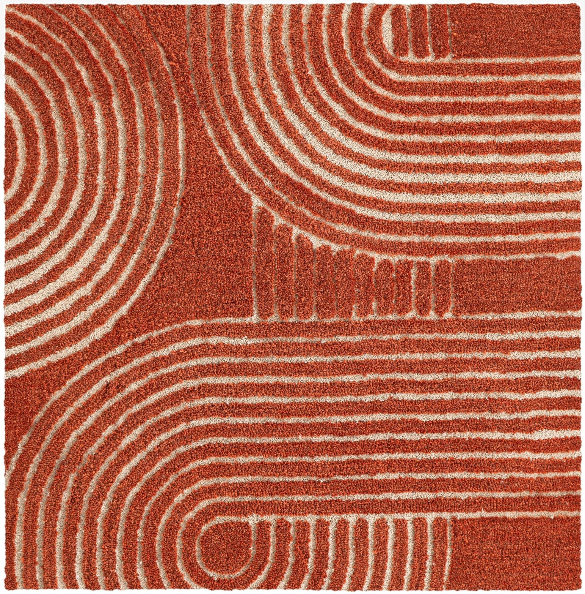  10' x 10' Handtufted Wool Square Rug