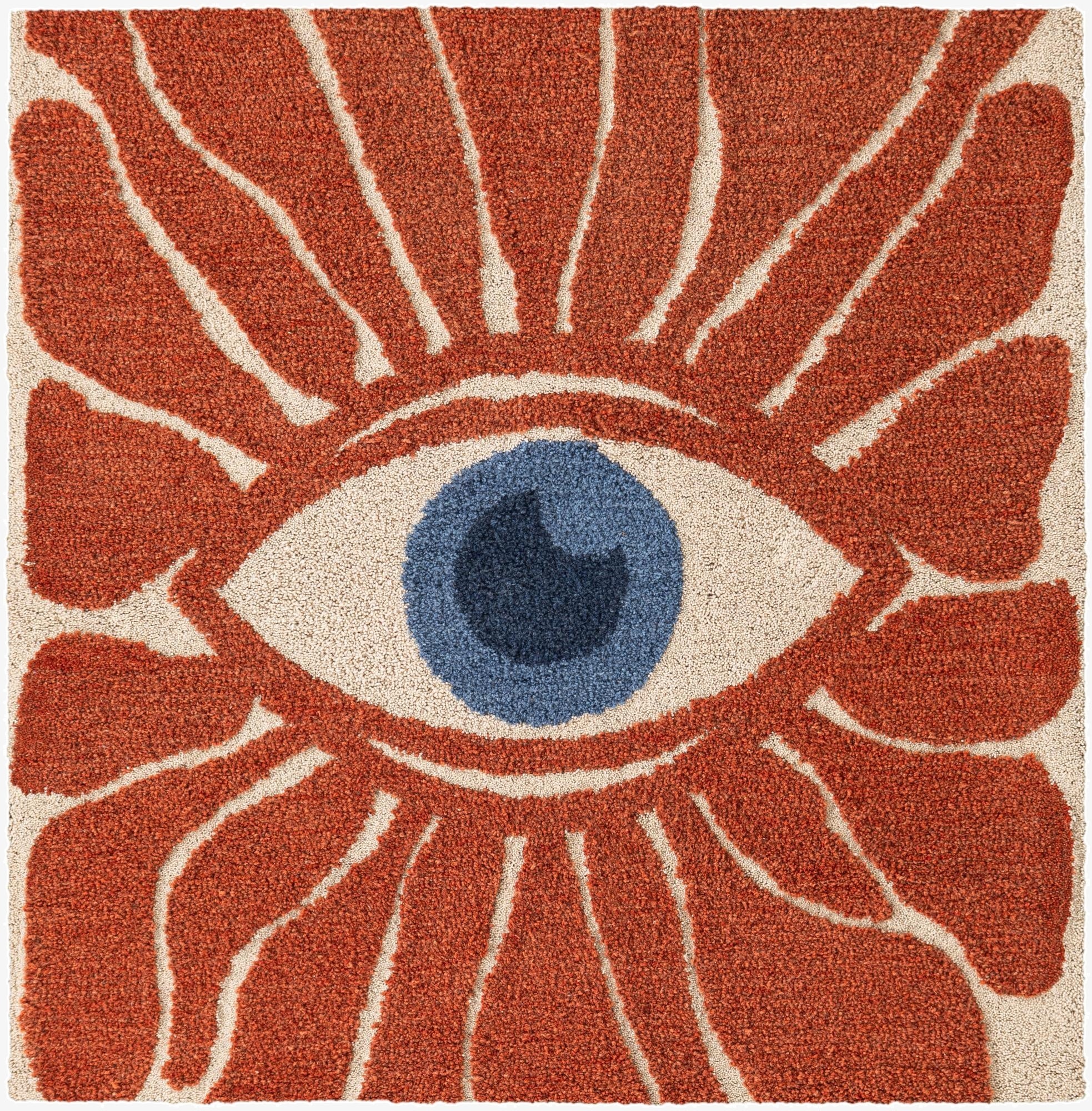  5' 1 x 5' 1 Handtufted Wool Square Rug