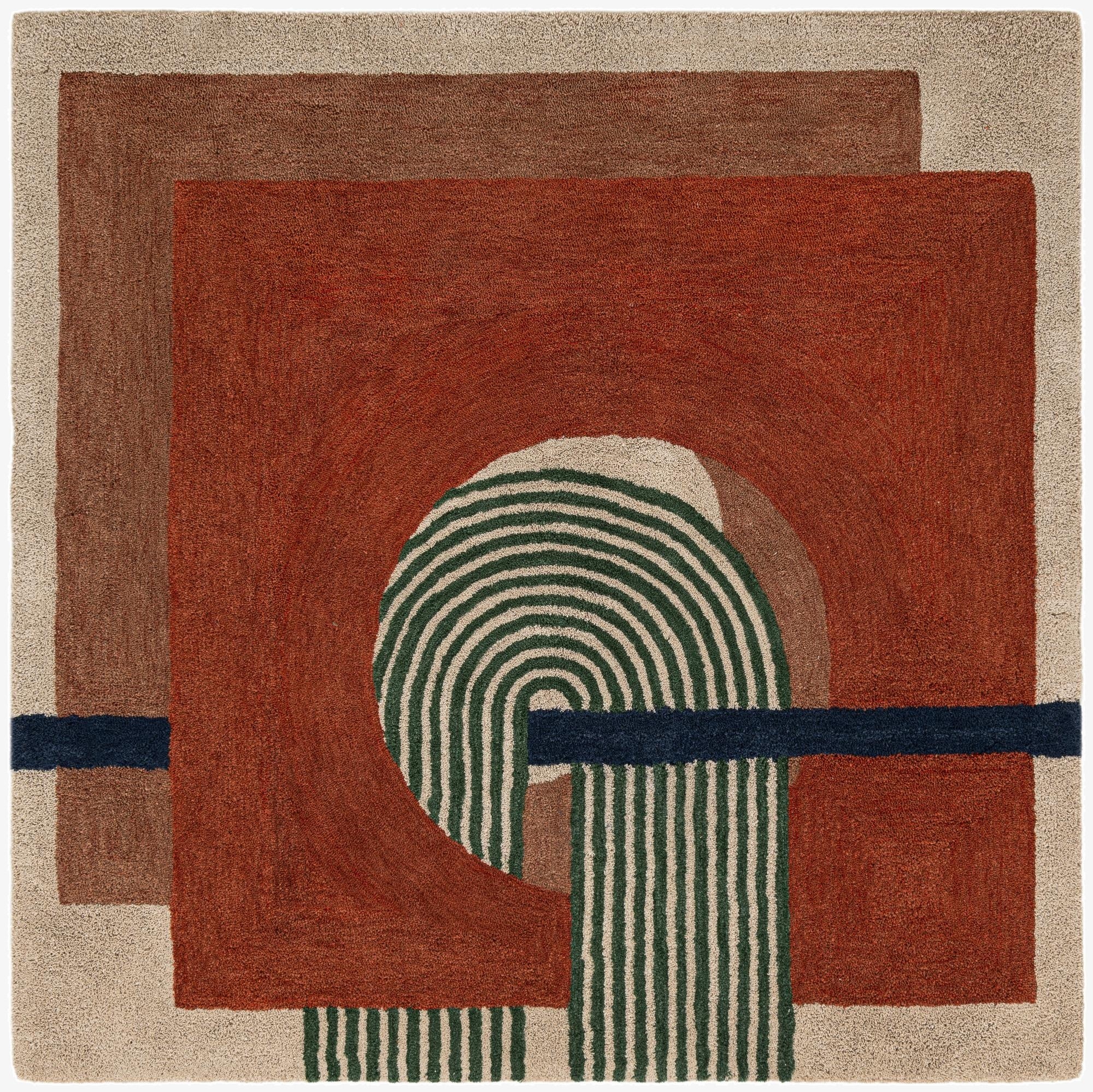  6' 1 x 6' 1 Handtufted Wool Square Rug