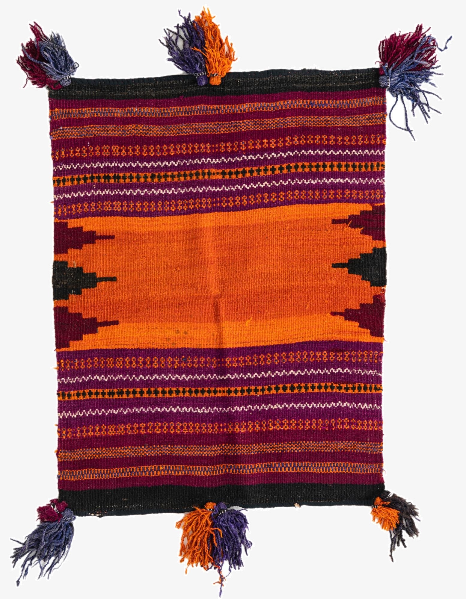  2' 10 x 3' 9  Hand Woven Kilim Afghan Wool Square Rug