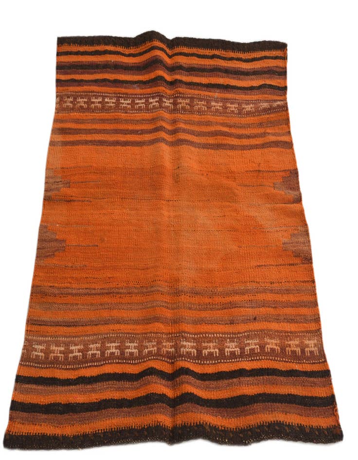 Detail image of  3' x 3' 6  Hand Woven Kilim Fars Wool Square Rug