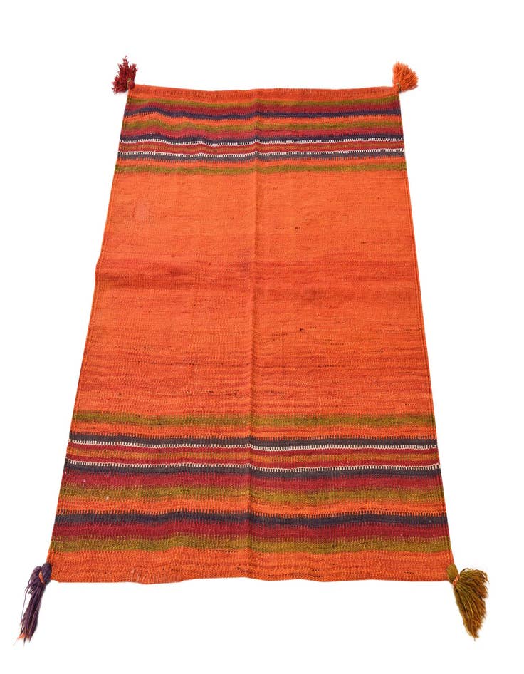 Detail image of  3' 6 x 3' 6  Hand Woven Kilim Fars Wool Square Rug