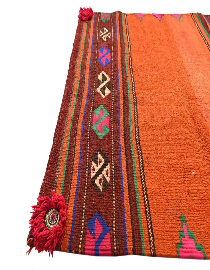 Detail image of  3' 8 x 3' 8  Hand Woven Kilim Fars Wool Square Rug