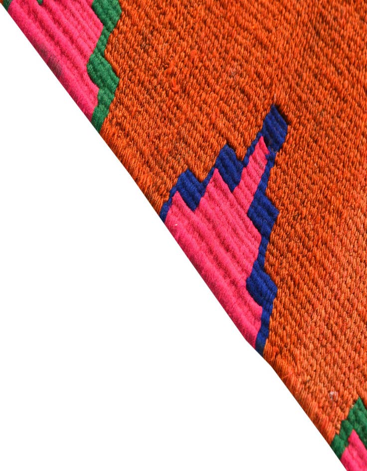 Detail image of  3' 8 x 3' 8  Hand Woven Kilim Fars Wool Square Rug