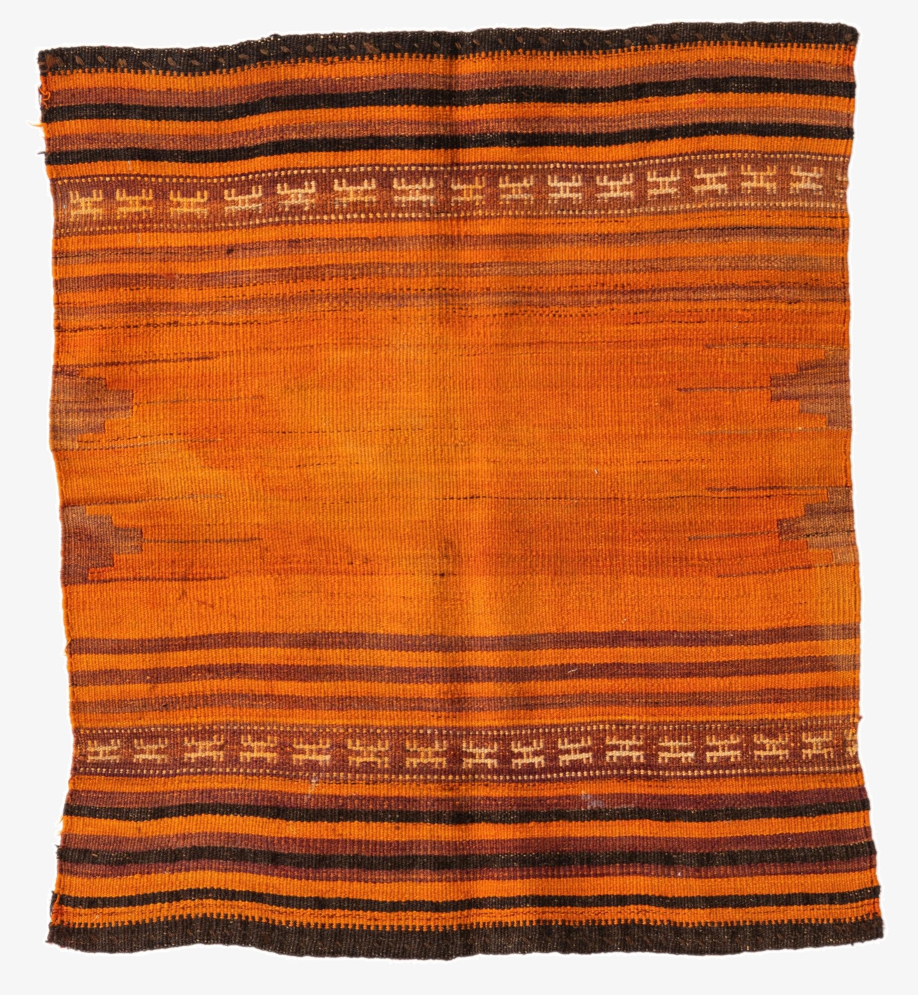  3' x 3' 6  Hand Woven Kilim Fars Wool Square Rug