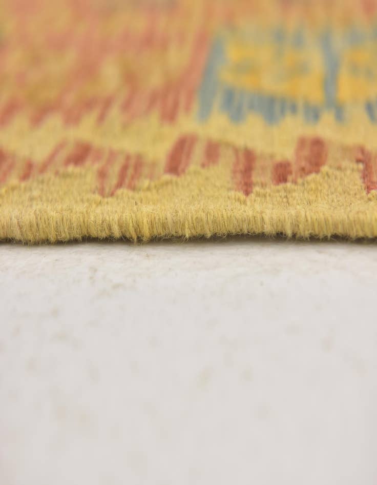 Detail image of  3' 2 x 3' 3  Hand Woven Kilim Maymana Wool Square Rug