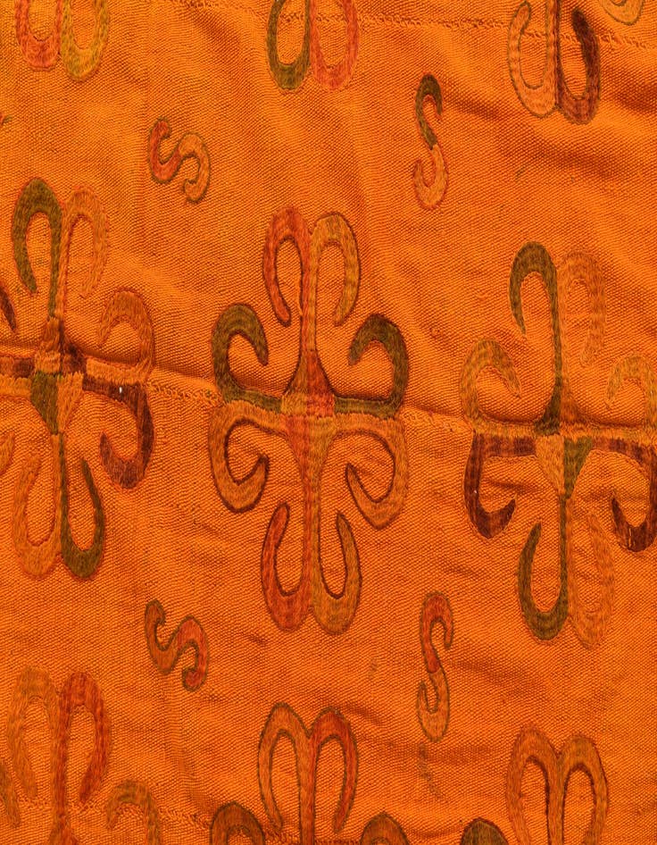 Detail image of  6' 5 x 7' 7  Hand Woven Kilim Suzani Wool Square Rug