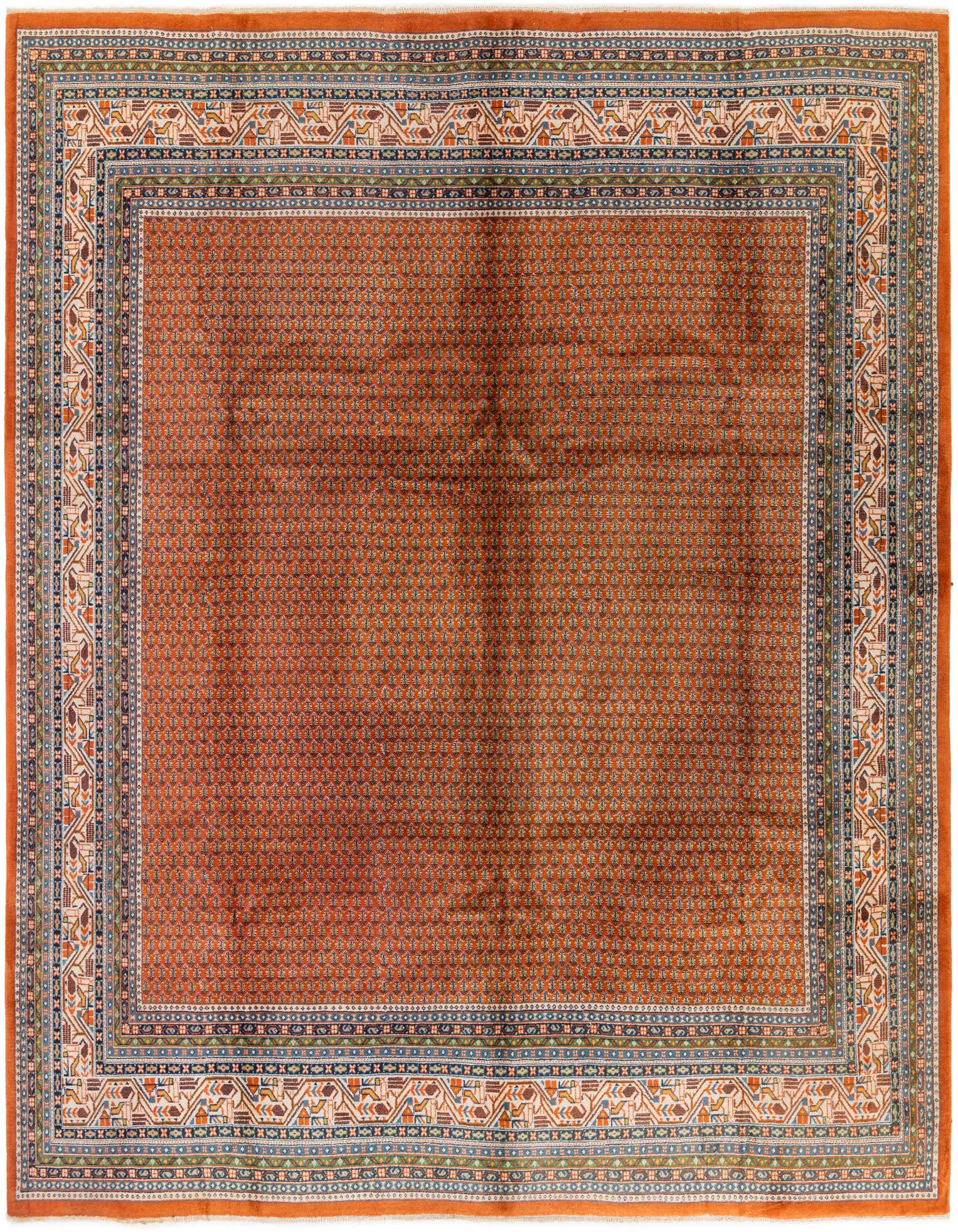 Primary image  9' 9 x 10'  Hand Knotted Mir Wool Square Rug