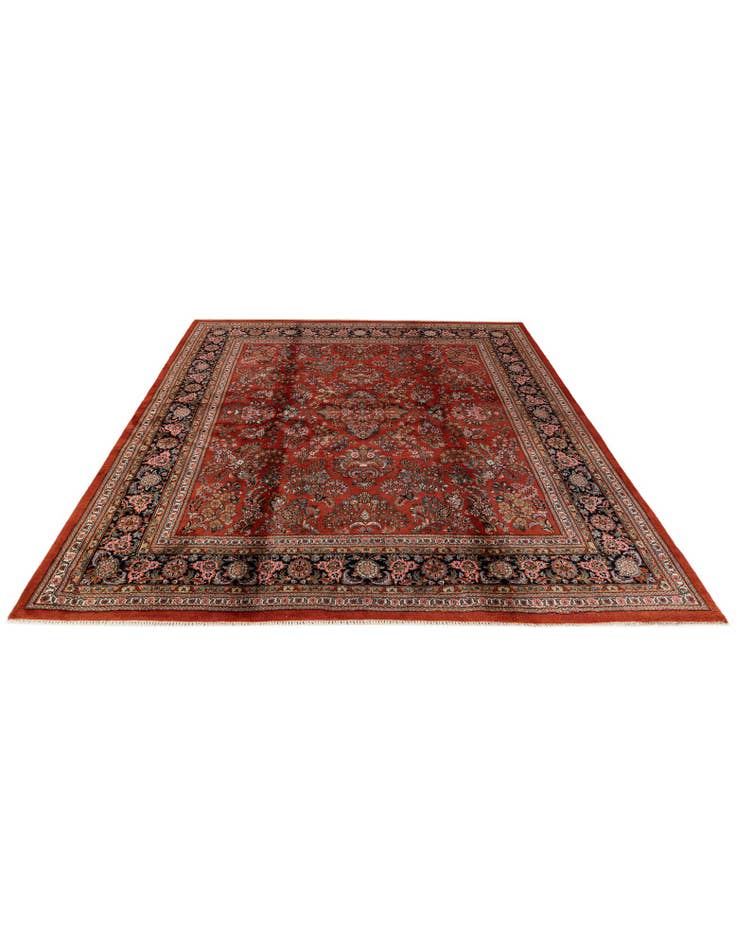 Detail image of  8' 1 x 8' 5  Hand Knotted Sarough Wool Square Rug