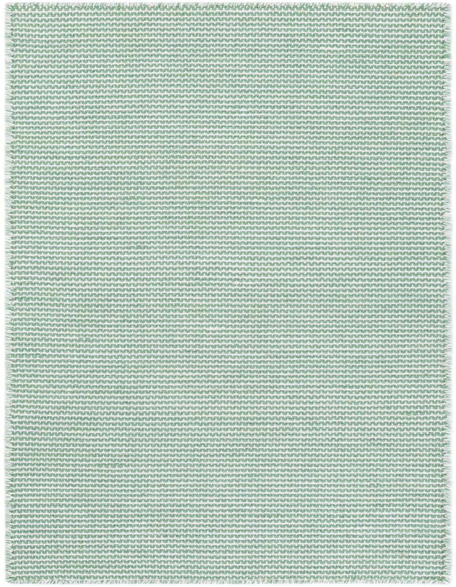 A 4 Ft runner rug from the Jill Zarin Palm Springs Outdoor collection, featuring a textured flatweave in palm green and white, suitable for indoor/outdoor use.