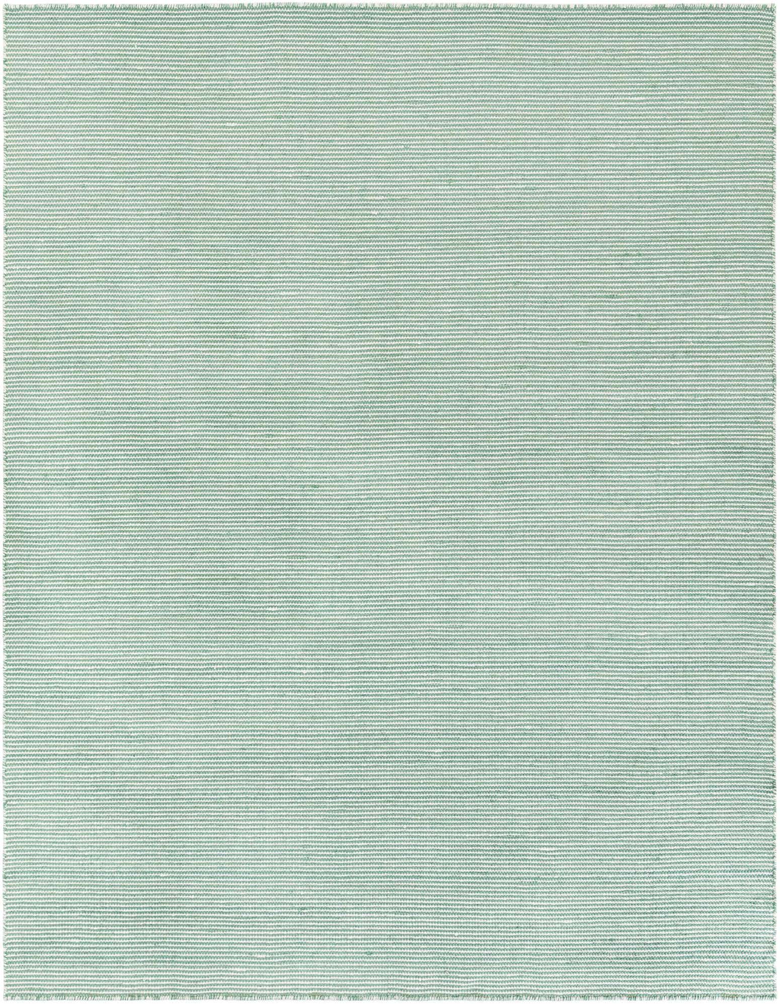 A 7' 10 x 7' 10 square Palm Green flatweave rug with a subtle textured pattern, suitable for indoor or outdoor use.