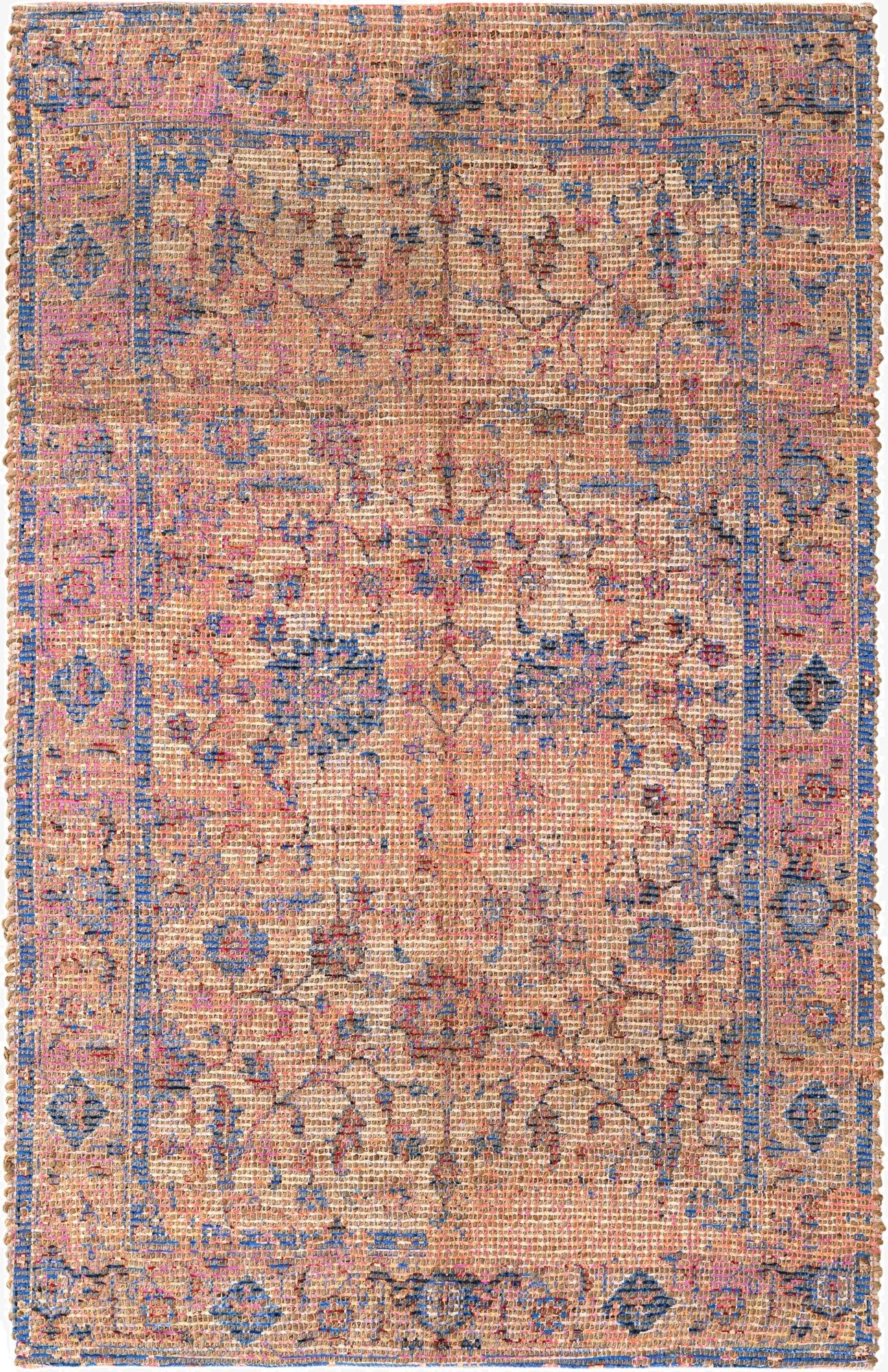  4' 1 x 6' 1  Hand Woven Chenille Jute Rug