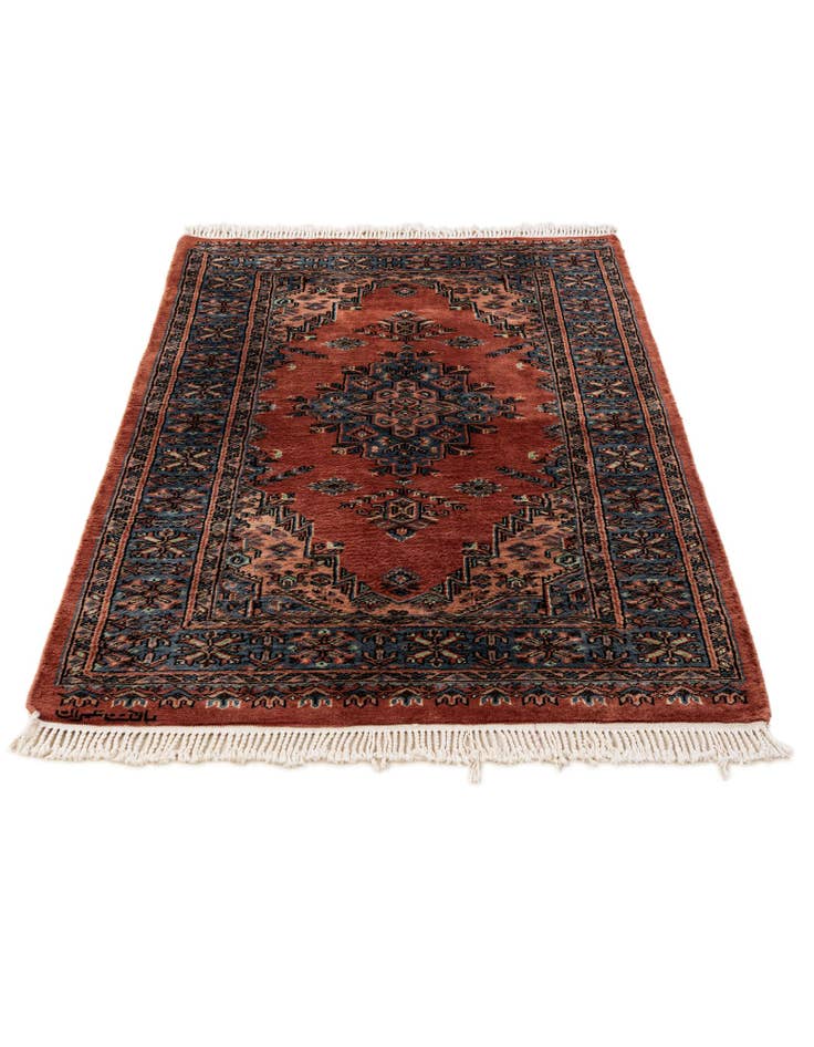 Detail image of  3' 3 x 5' 1  Hand Knotted Bokhara Oriental Wool Rug