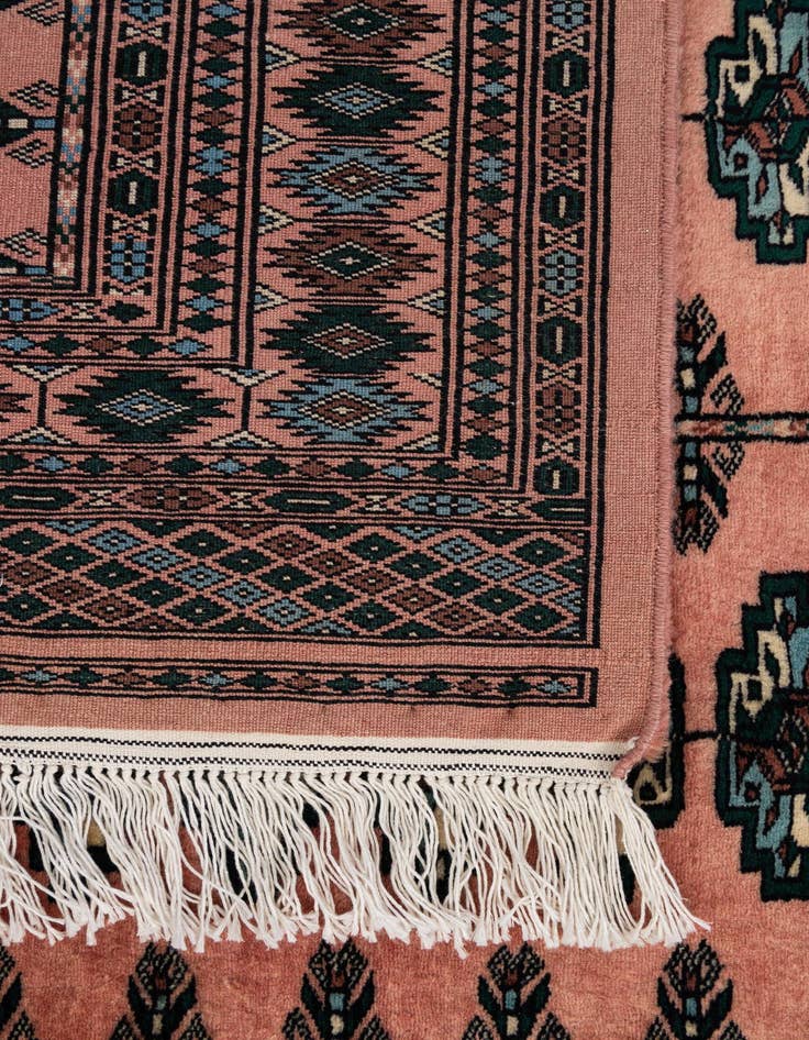 Detail image of  4' 1 x 6'  Hand Knotted Bokhara Oriental Wool Rug