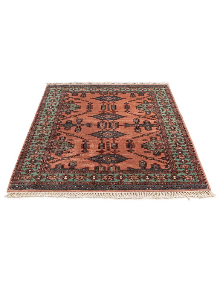 Detail image of  4' 3 x 6' 4  Hand Knotted Bokhara Oriental Wool Rug