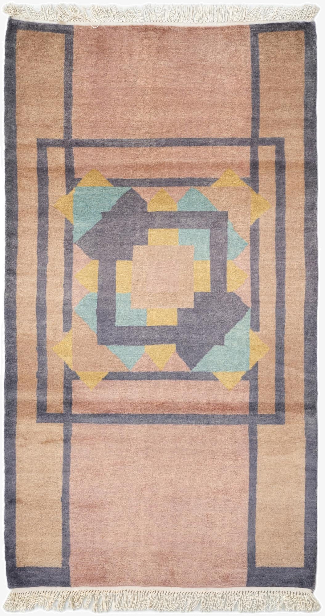  3' 6 x 6' 5  Hand Knotted Bokhara Oriental Wool Rug