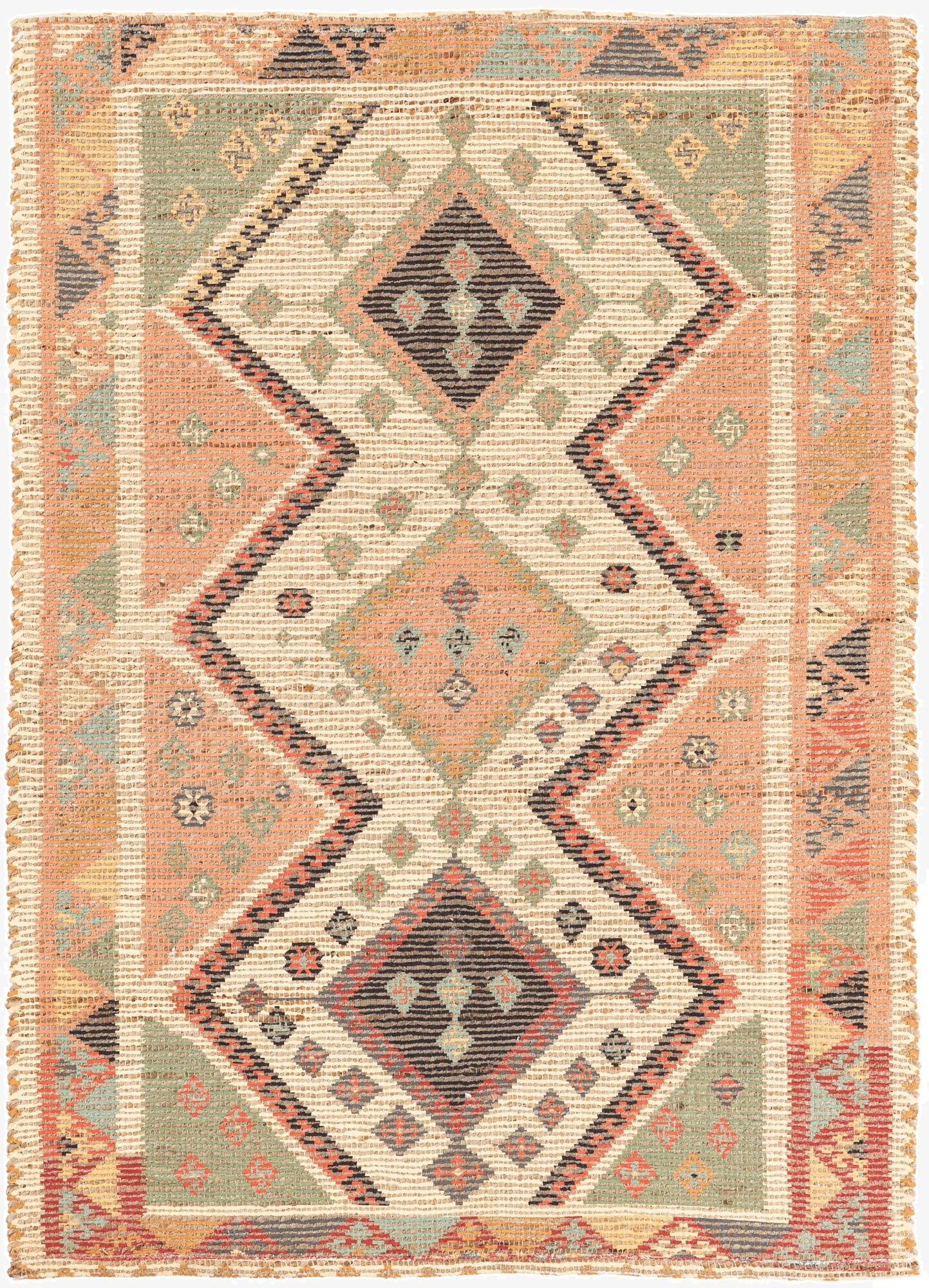  4' 2 x 5' 10  Hand Braided Chenille Jute Rug