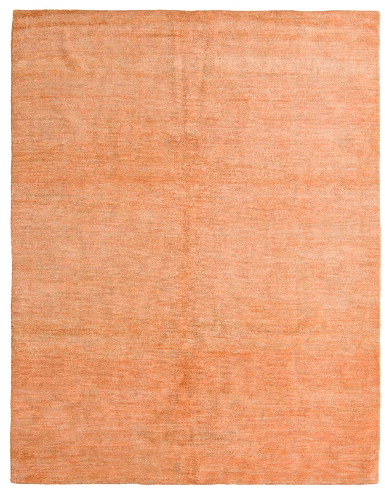 A 7x10 rectangular Darya rug in various shades of orange, featuring a modern abstract pattern and high pile.