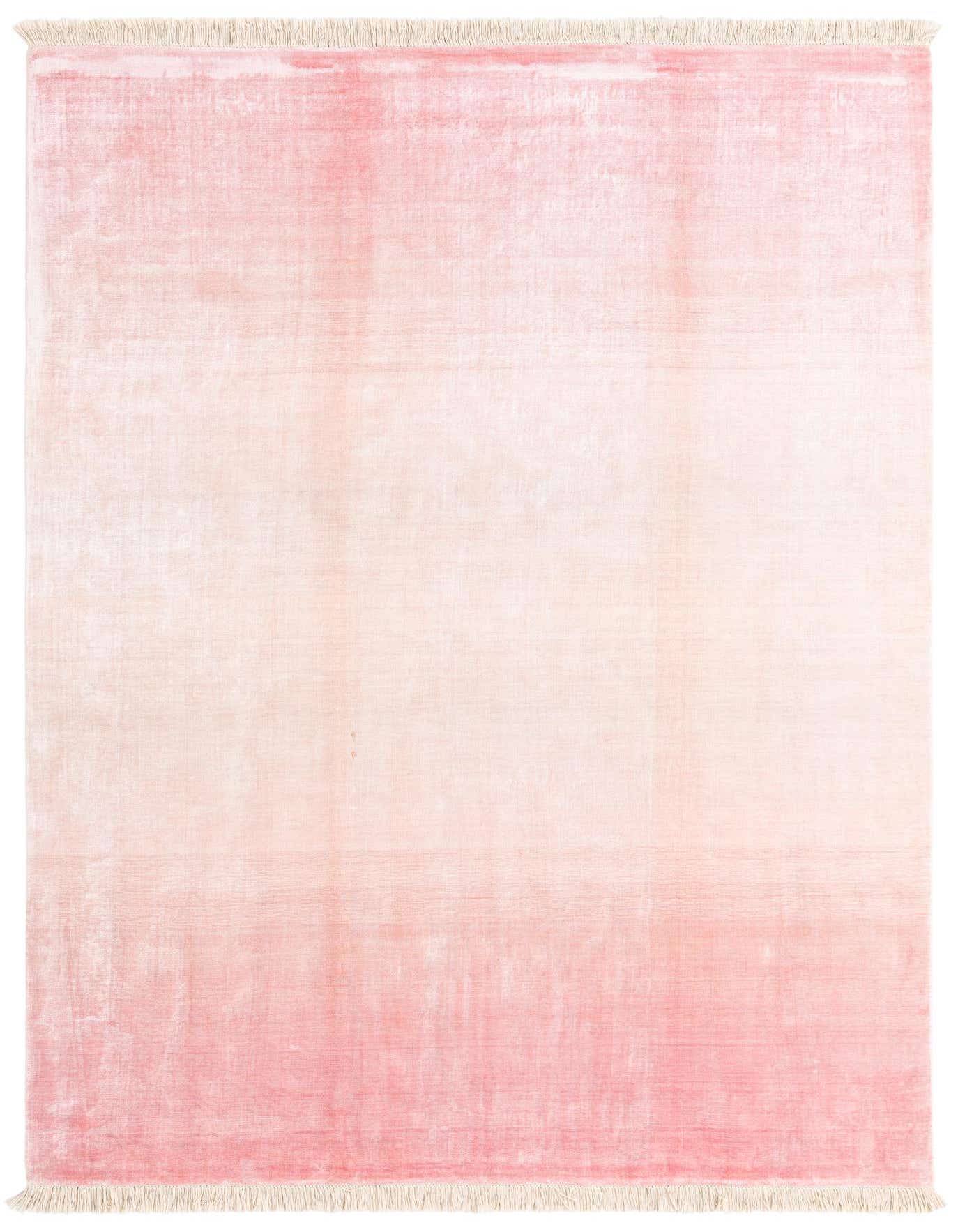 A 5x8 rectangular Darya rug in shades of orange, featuring a modern, subtle ombre design and fringe.