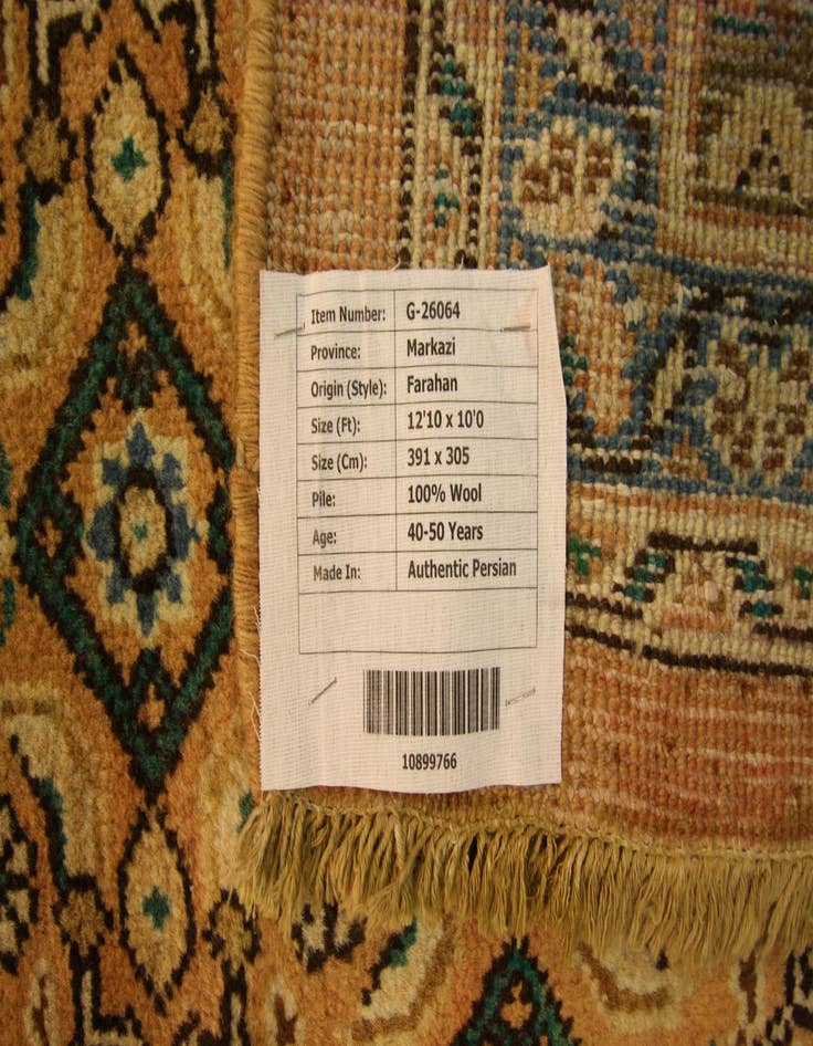 Detail image of  10' 2 x 12' 10  Hand Knotted Farahan Persian Wool Rug