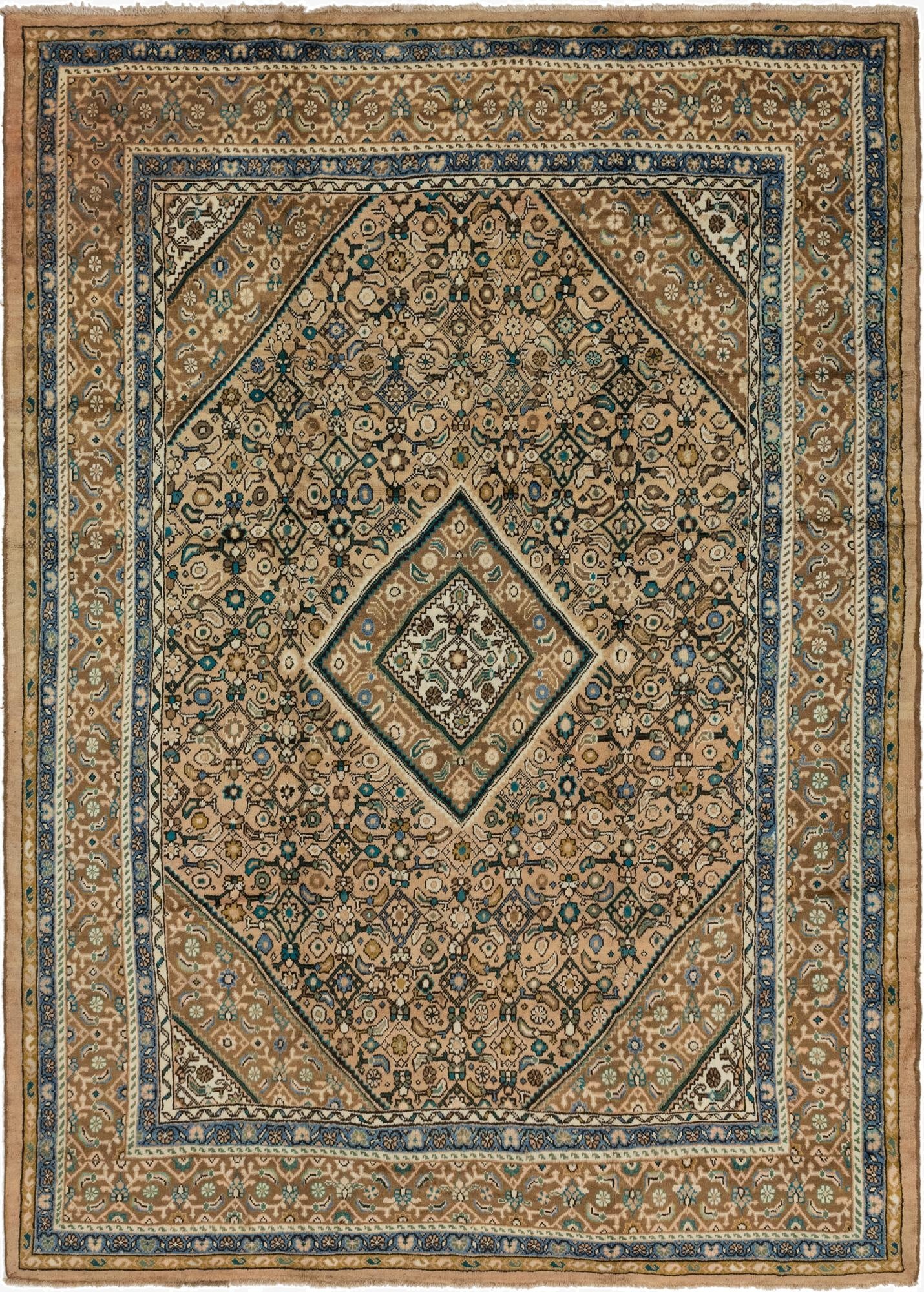  9' 7 x 13' 6  Hand Knotted Farahan Persian Wool Rug