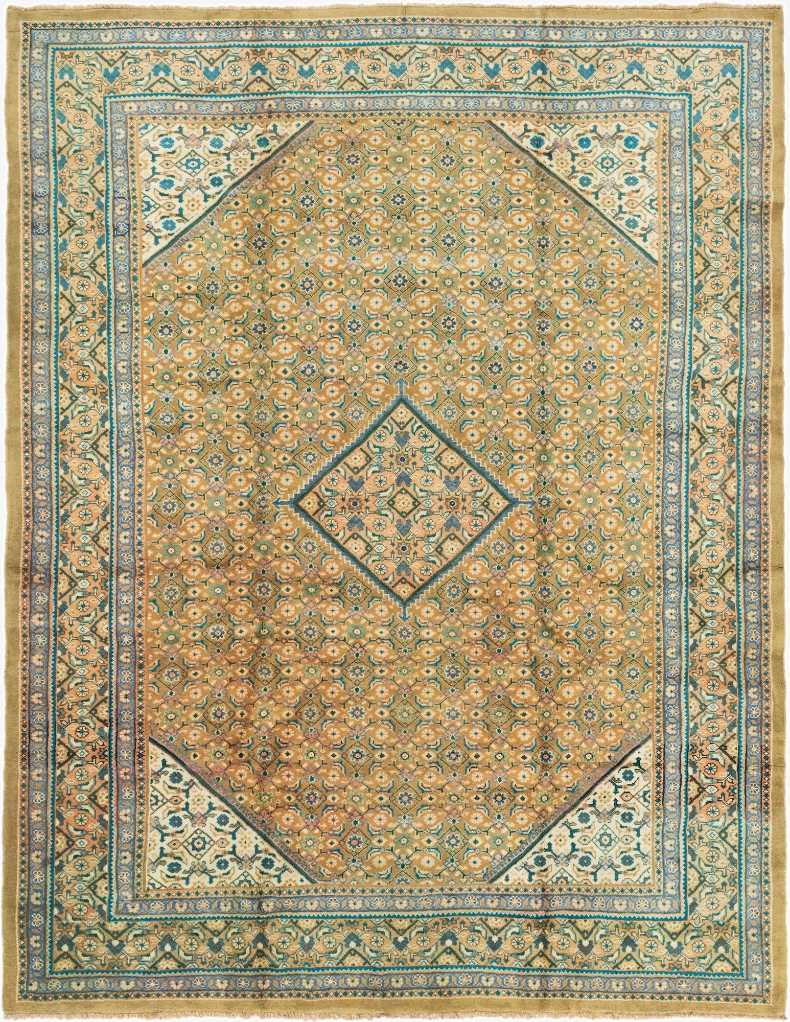  9' 10 x 13' 2  Hand Knotted Farahan Persian Wool Rug