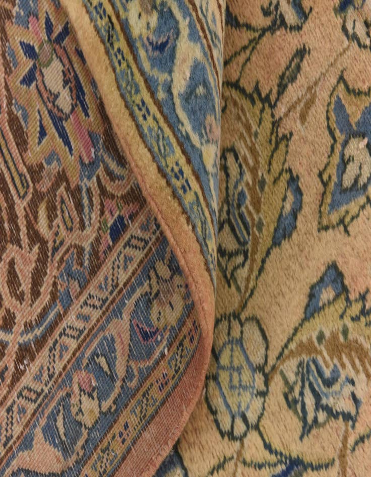 Detail image of  9' 6 x 12' 9  Hand Knotted Kashan Persian Wool Rug