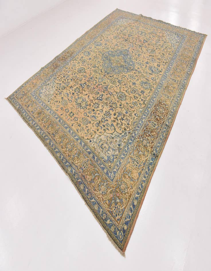 Detail image of  9' 6 x 12' 9  Hand Knotted Kashan Persian Wool Rug