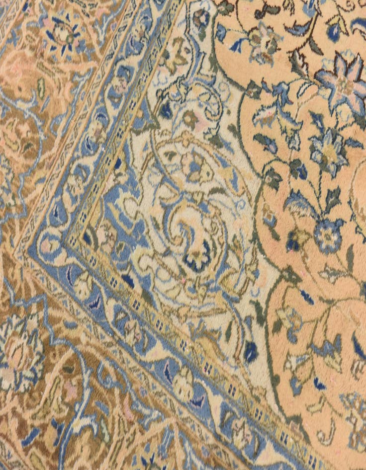 Detail image of  9' 6 x 12' 9  Hand Knotted Kashan Persian Wool Rug