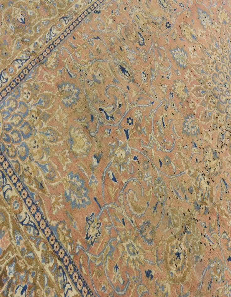 Detail image of  9' 7 x 13'  Hand Knotted Kashmar Persian Wool Rug