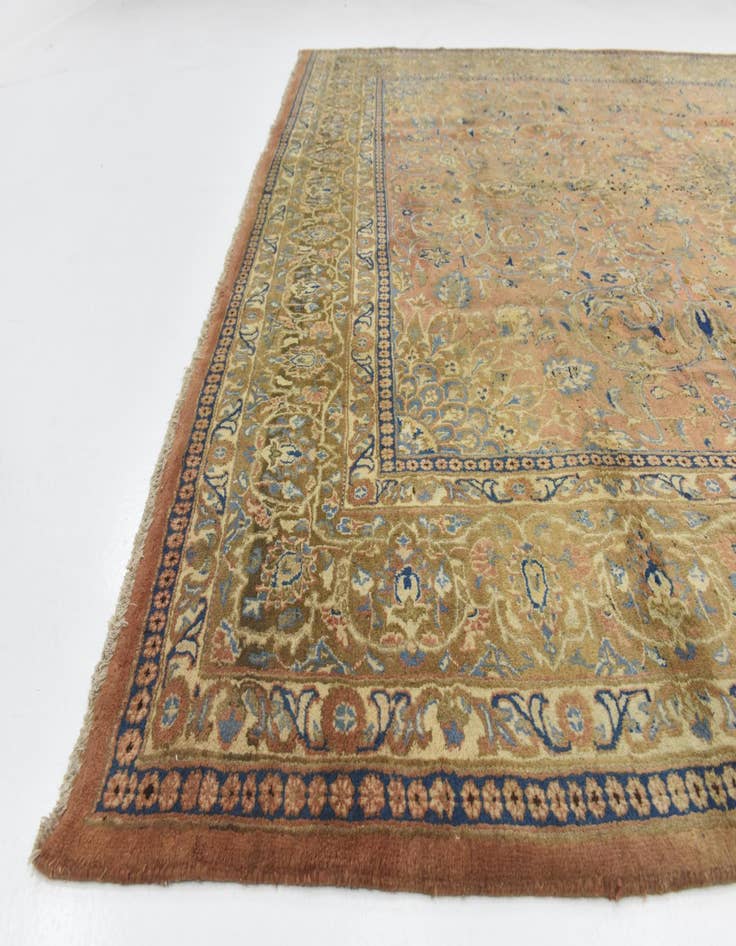 Detail image of  9' 7 x 13'  Hand Knotted Kashmar Persian Wool Rug