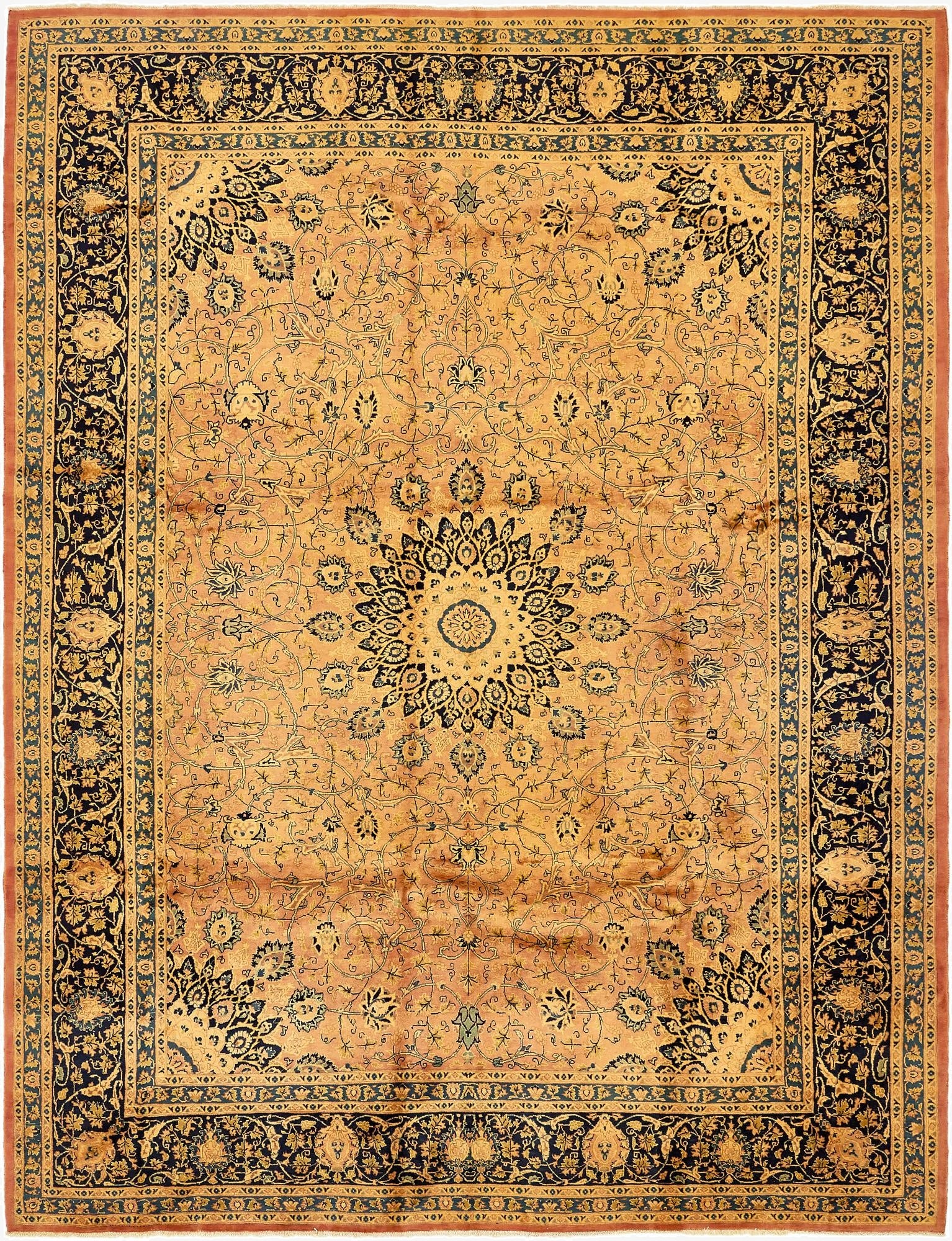  9' 10 x 12' 10  Hand Knotted Kashmar Persian Wool Rug