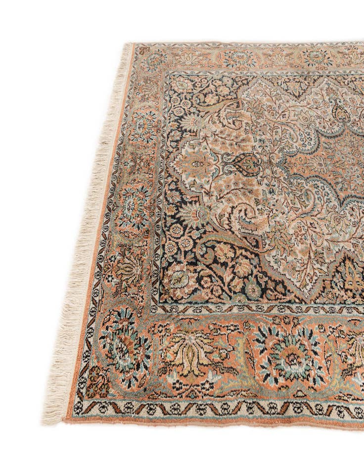 Detail image of  4' 1 x 6' 4  Hand Knotted Kashmir Wool Rug