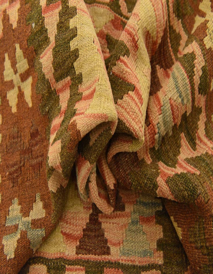 Detail image of  3' 3 x 4' 6  Hand Woven Kilim Maymana Wool Rug