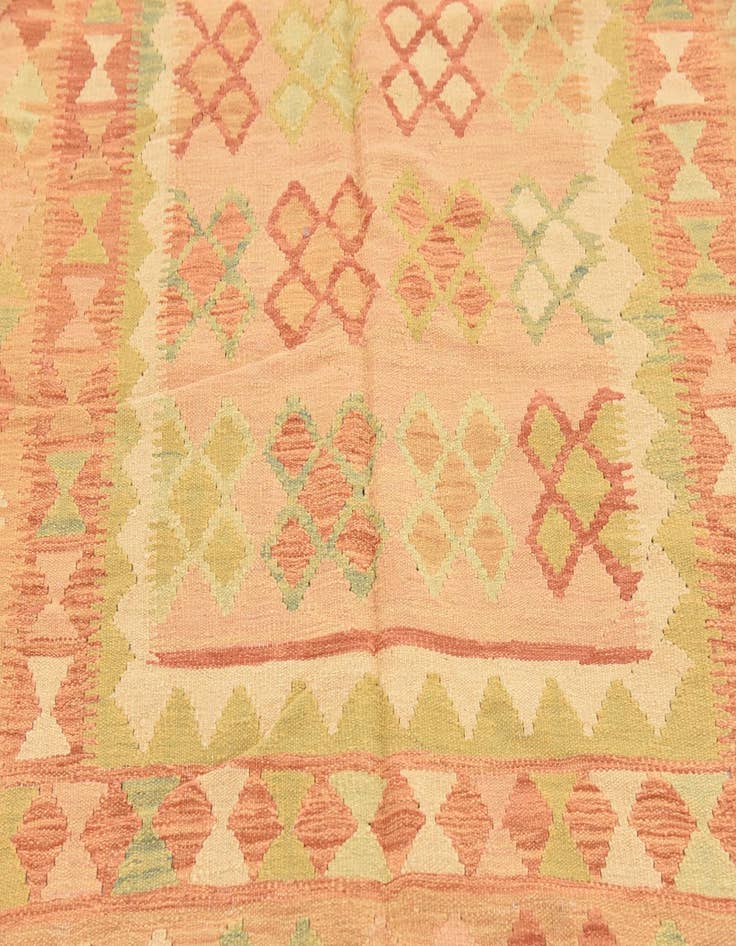 Detail image of  4' 9 x 6' 10  Hand Woven Kilim Waziri Wool Rug