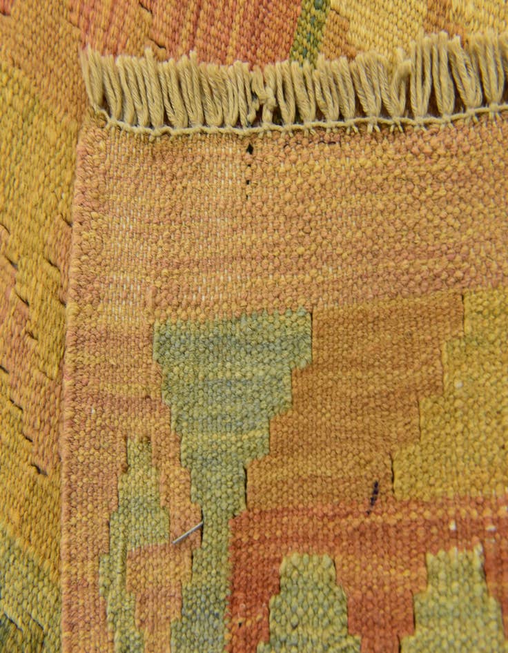 Detail image of  3' 2 x 5'  Hand Woven Kilim Waziri Wool Rug