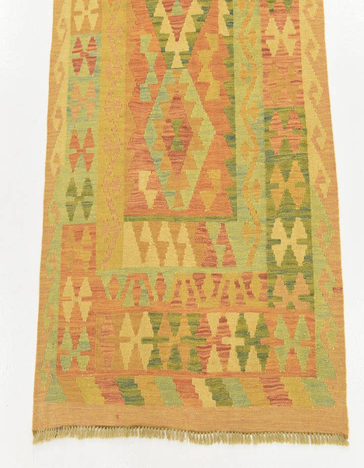 Detail image of  3' 2 x 5'  Hand Woven Kilim Waziri Wool Rug