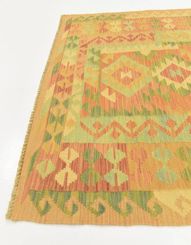 Detail image of  3' 2 x 5'  Hand Woven Kilim Waziri Wool Rug