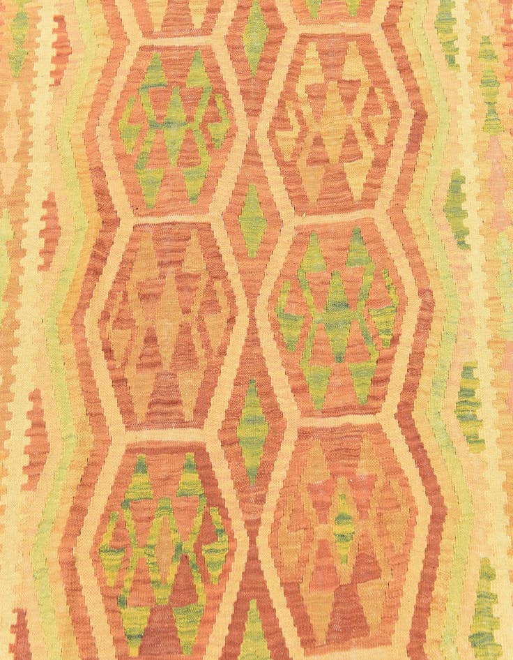 Detail image of  4' 10 x 6' 6  Hand Woven Kilim Waziri Wool Rug