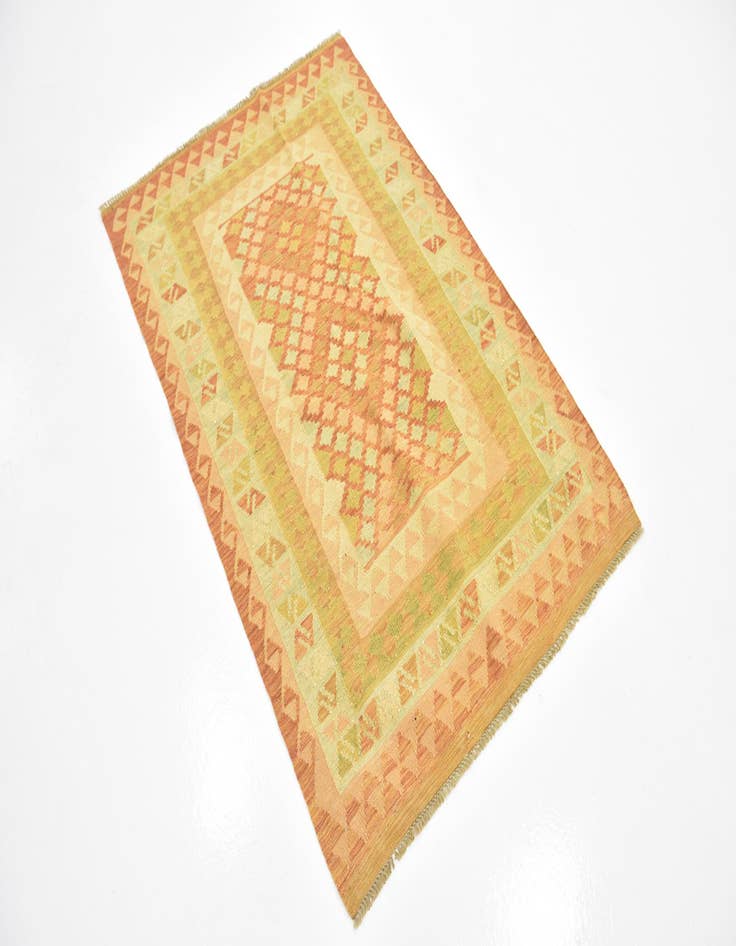 Detail image of  3' 4 x 5' 2  Hand Woven Kilim Waziri Wool Rug