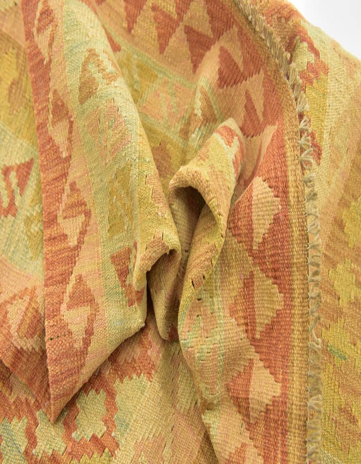 Detail image of  3' 4 x 5' 2  Hand Woven Kilim Waziri Wool Rug