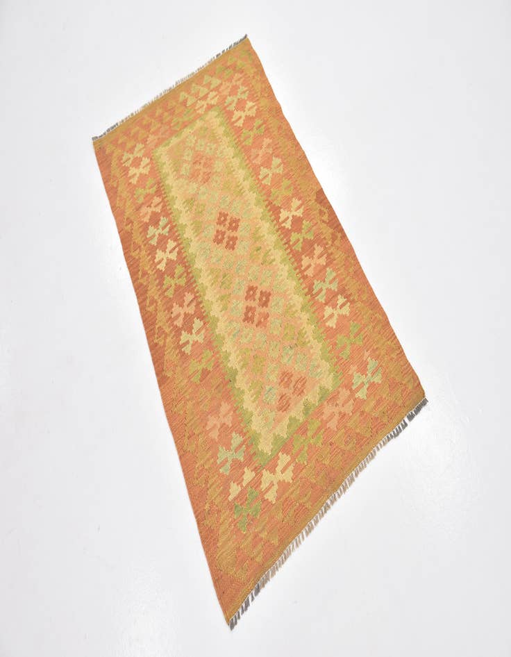 Detail image of  2' 7 x 4' 3  Hand Woven Kilim Waziri Wool Rug