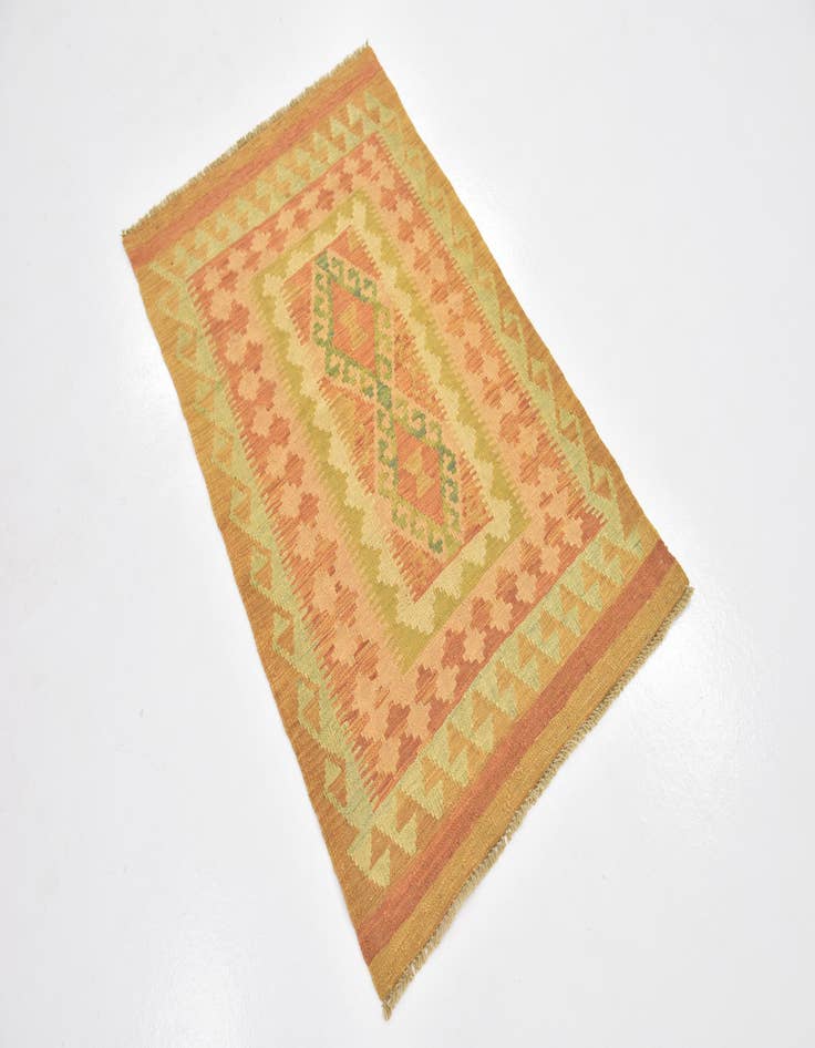 Detail image of  2' 7 x 4' 3  Hand Woven Kilim Waziri Wool Rug