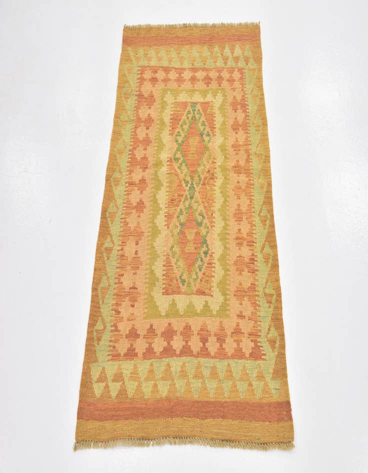 Detail image of  2' 7 x 4' 3  Hand Woven Kilim Waziri Wool Rug